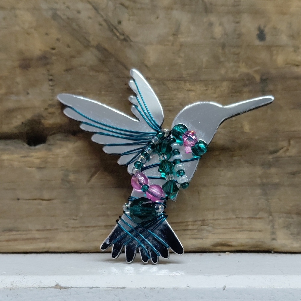 Vintage Signed And Numbered Liztech Hummingbird Brooch